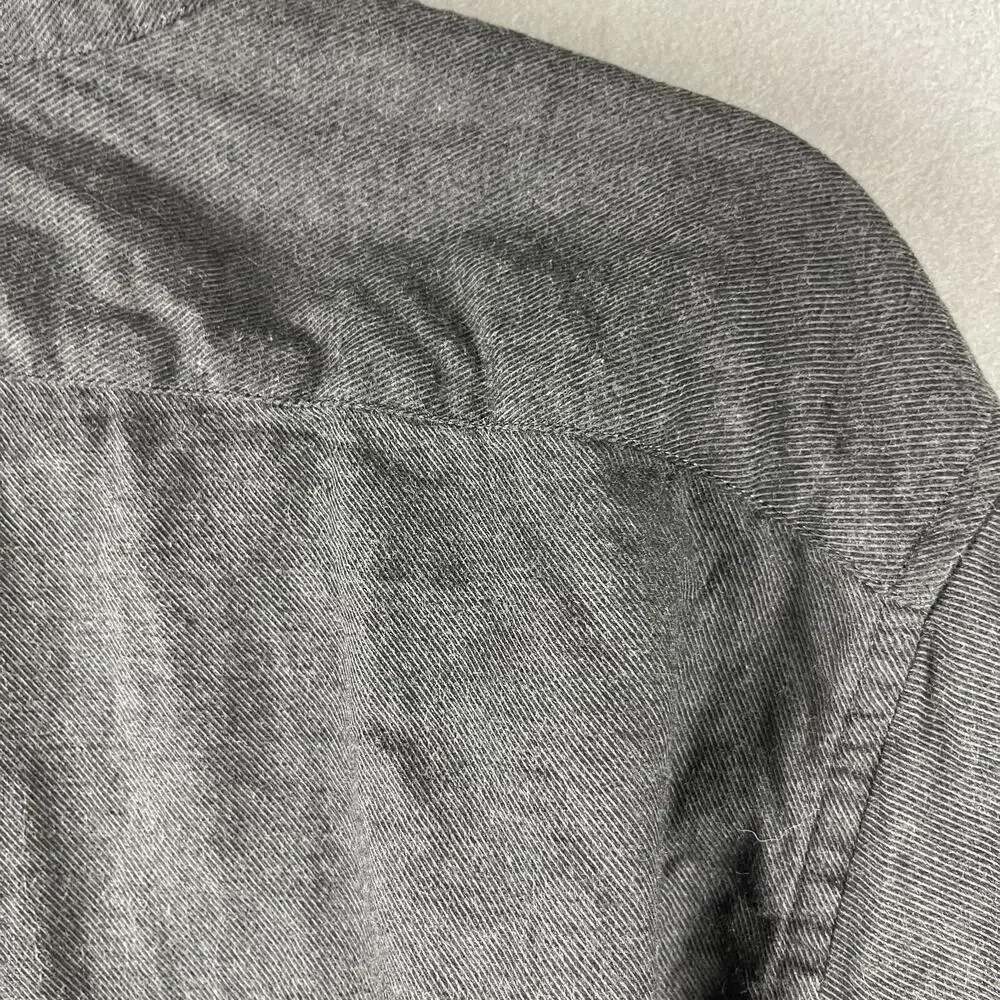 J Crew Cashmere Blend Shirt Mens XL Gray Cotton Long Sleeve‎ Button Up Classic